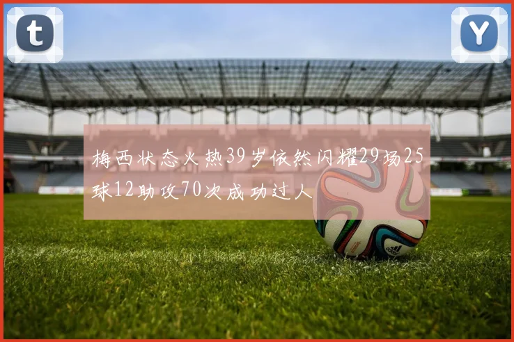 梅西状态火热39岁依然闪耀29场25球12助攻70次成功过人